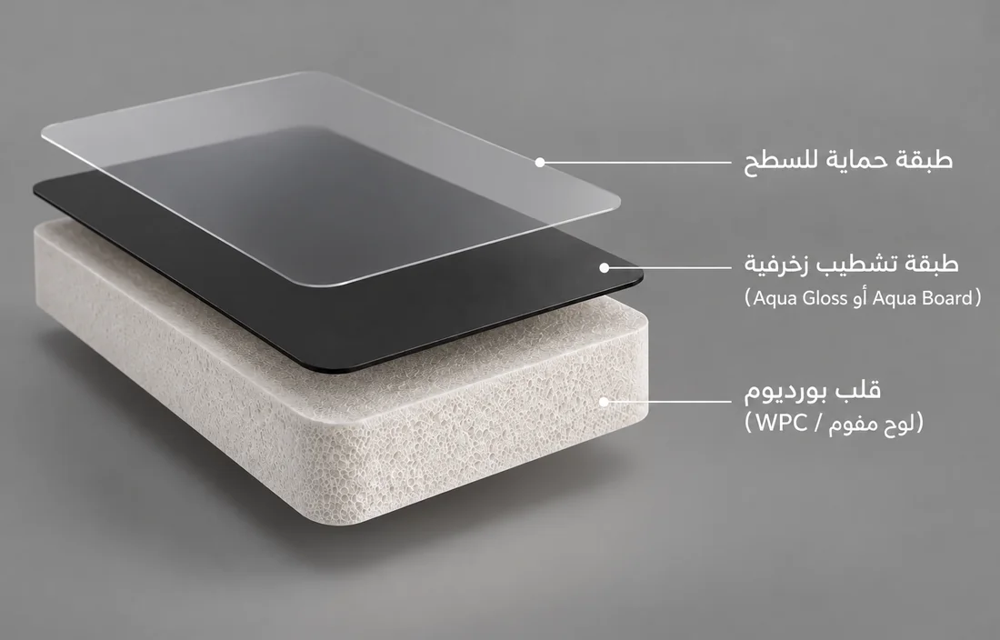 طبقات خامة بورديوم (Aqua Gloss وAqua Board)