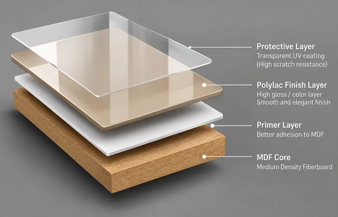 طبقات خامة Polylac على MDF